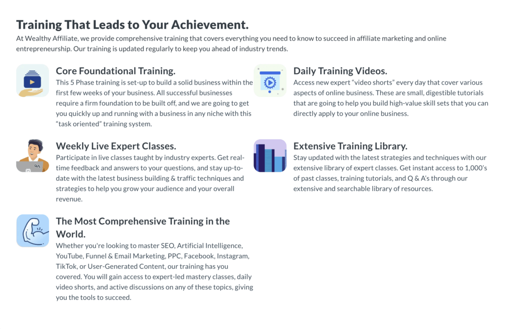 training that leads to your achievement 